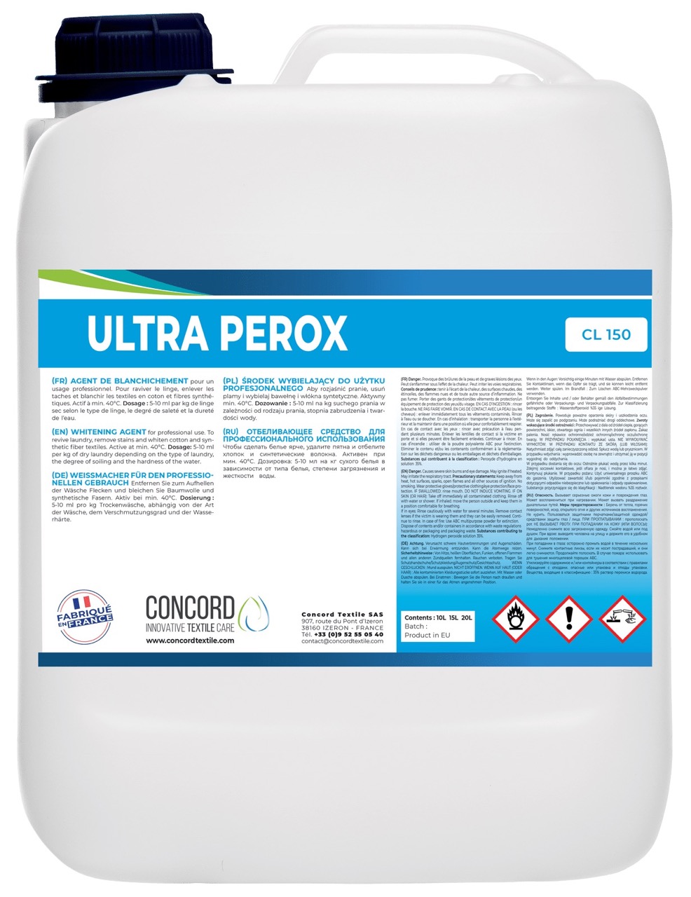 Гель для прання CONCORD TEXTILE ULTRA PEROX, 18 літрів